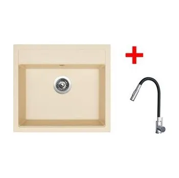 Sinks SOLO 560 Sahara + ELASTA S nerez/černá