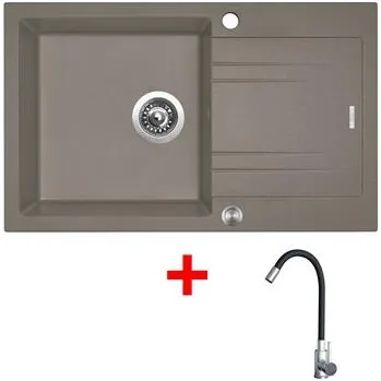 Sinks LINEA 780 XC Truffle + Elasta nerez/černá