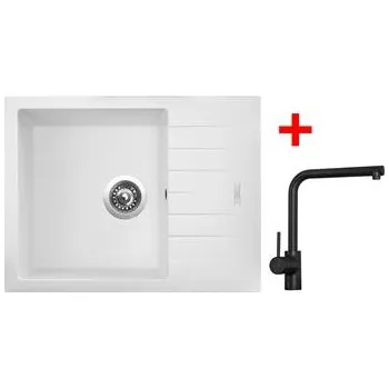 Kuchyňský dřez Sinks PERFECTO 650 Milk + ELKA Černá matná