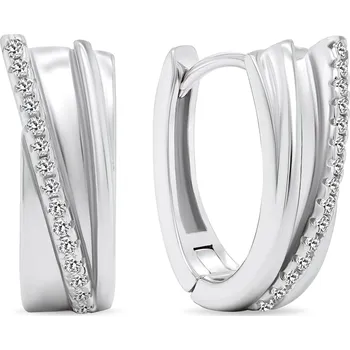 Módní doplněk Brilio Silver Originální stříbrné kruhy se zirkony EA455W + 2 měsíce na vrácení zboží