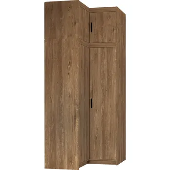 Šatní skříň Šatní skříň ELENA 2D NAR rohová + nástavec | 97,8x97,8 cm | dub lefkas