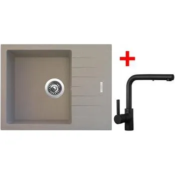 Granitový dřez Sinks PERFECTO 650 Avena + ENIGMA S Černá matná