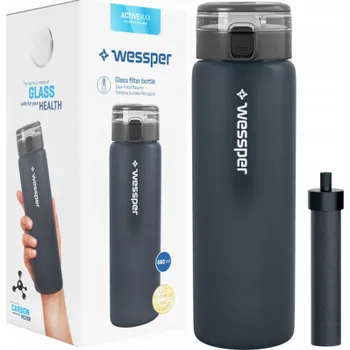 Láhev Wessper Skleněná láhev na vodu WESSPER ActiveMax 680ml černá