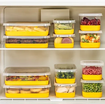 Kuchyňská skříňka ASIR Sada dóz na potraviny do chladničky 12 kusů 4A žlutá