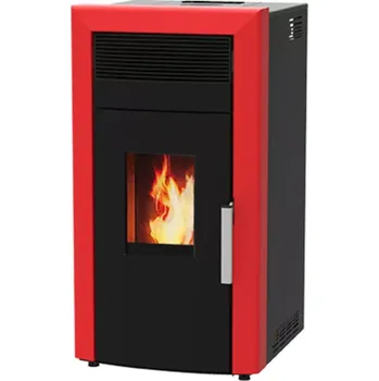 Krbová kamna Alfa Plam Commo 12 Eco červená - peletová kamna s výměníkem do interiéru (Kamna při instalaci, nastavení, spuštění, proškolení a dopravy, DPH pouze 12%.)