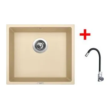 Granitový dřez Sinks FRAME 457 Sahara + Elasta nerez/černá