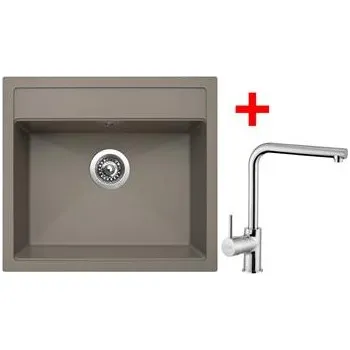 Kuchyňský dřez Sinks SOLO 560 Truffle + ELKA lesklá
