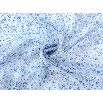 Tencel s modrým květinovým vzorem