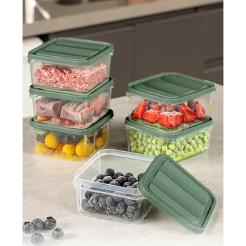 Dóza na potraviny ASIR Sada úložných boxů 6 kusů BOXY zelená