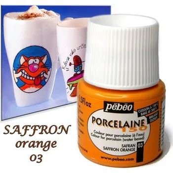 Speciální výtvarná barva Barva na porcelán vypalovací PORCELAIN 150-barva ORANŽOVÁ č.03 objem 45ml.