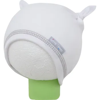 Kojenecká čepice bílá bavlněná čepička s oušky