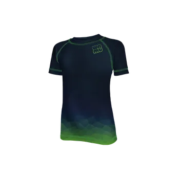 WAMU Dětské funkční tričko s krátkým rukávem MOZAIKA zelená/tmavá vel. 146-152