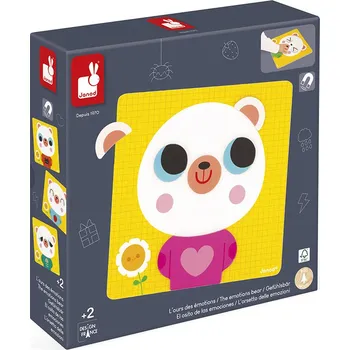 Dřevěná hračka Magnetická vzdělávací hra - emoce a pocity s medvídkem