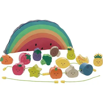 Hračka Vilac Dřevěné navlékací korálky ovoce a zelenina