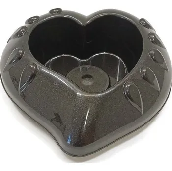 Obal na květináč Obal plastový - tvar srdce, grafit, velké
