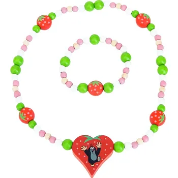 Dětské navlékací korálky Detoa Náhrdelník a náramek Krtek a jahůdky