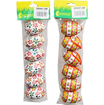 Velikonoční dekorace H+H Vajička s obrázkem x 6 ks, závěsná, 4*6 cm 380081-2M Nové zboží
