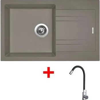 Sinks LINEA 780 Truffle + Elasta nerez/černá