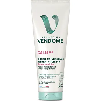 Tělový krém VENDOME CALM V+ Crème Universelle Hydratation 24H Univerzální hydratační krém pro citlivou pokožku, 250 ml