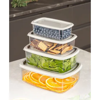 Dóza na potraviny ASIR Sada úložných boxů 4 kusy SYBOX šedá