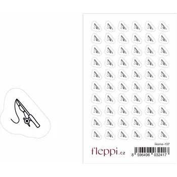 samolepka Fleppi Samolepky ikonky - Rybářský prut