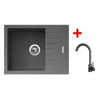 Kuchyňský dřez Sinks PERFECTO 650 Titanium + ARCO černá matná