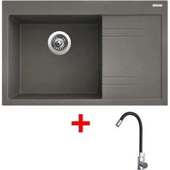 Sinks RIM 780 L Truffle + Elasta nerez/černá