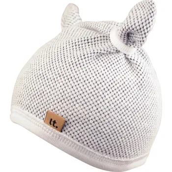 Kojenecká čepice bílá čepička s oušky
