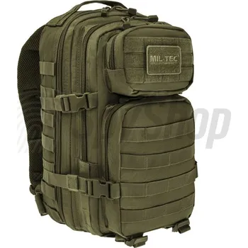 turistický batoh Taktický batoh Mil-Tec Small Assault Pack Flecktarn – 20 litrů, systém MOLLE/PALS, čtyři praktické komory, Barva LG Olivový MIL-TEC