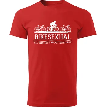 Pánské tričko Grooters Tričko pro cyklisty - Bikesexual Barva: Červená, Velikost: S