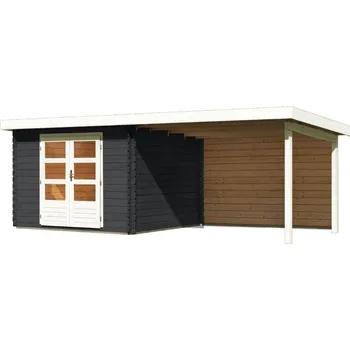 Zahradní domek Dřevěný zahradní domek BASTRUP 5 s přístavkem Lanitplast