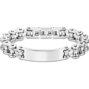 Náramek Pánský ocelový náramek s ocelovou ploškou | Snadné zapínání | Ověřeno 1000+ zákazníky | Náramek pro může | Pánské šperky | ROMERO chirurgická ocel