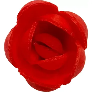 Jedlá dekorace na dort Dekorace oplatková - Růže poupě, červená, 5 ks