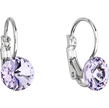 Náušnice Elegantní bižuterní náušnice s fialovým krystalem Swarovski 51031.3 violet | Elegantní design | Kvalitní zpracování | Dámské naušnice | Dámské šperky | ROMERO rhodiovaný bižuterní kov, Swarovski krystal