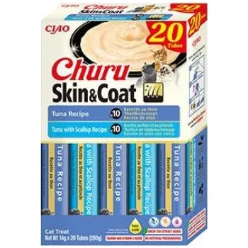 Pamlsek pro kočku Churu Cat BOX Skin&Coat Tuna Variety 20x14g