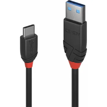 Počítač Lindy USB 3.2 Gen 2 kabel Black Line, USB-A samec > USB-C samec
