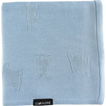 Dětská deka Lullalove Lehká bambusová dečka vzor Králíček - Baby blue