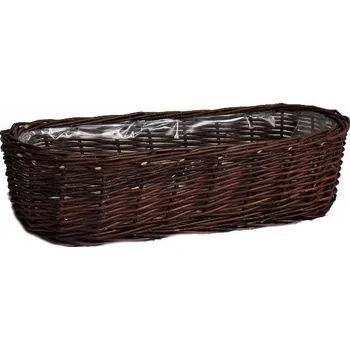 Proutěné truhlíky oválný střední (Proutěný truhlík oválný střední – stylový proutěný obal na květiny a bylinky)