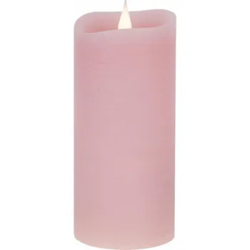 Svíčka Vipow Vosková svíčka LED střední rustikální růžová