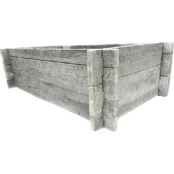 Vyvýšený záhon Betonový vyvýšený záhon 233x133x67cm - PŘÍRODNÍ dekor DŘEVO