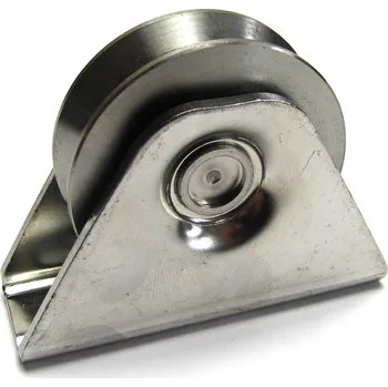 příslušenství k bráně TECHNOPARK CZ s.r.o. D60 nerezové kolečko s konzolou k přišroubování na rám brány, jednoložiskové, drážka Y