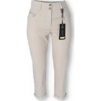 Dámské kalhoty Kalhoty 3/4 Capri Abgs 4464 barva: béžová, velikost: 38