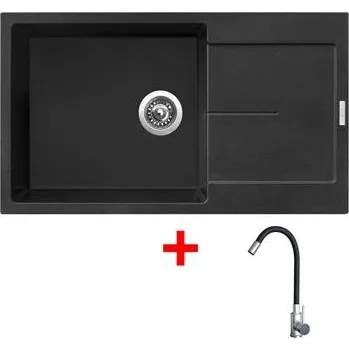 Nerezový dřez Sinks ULTIMA 860 XXL Metalblack + Elasta nerez/černá