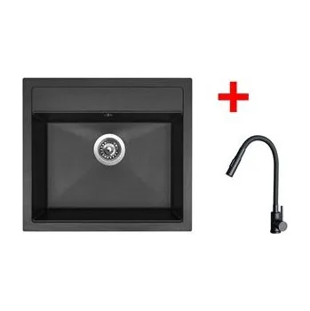 Sinks SOLO 560 Granblack + ELASTA S černá matná