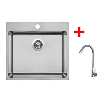 Nerezový dřez Sinks BLOCKER 550 + ELASTA nerez/šedá