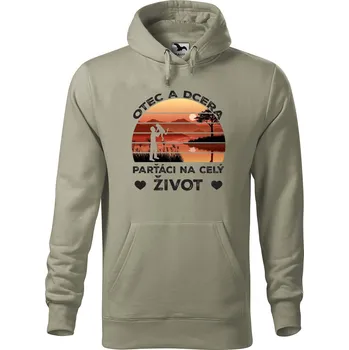 Pánská mikina Pánská mikina s potiskem Otec a dcera Velikost (muž): 3XL, Vyberte barvu: Světlá khaki