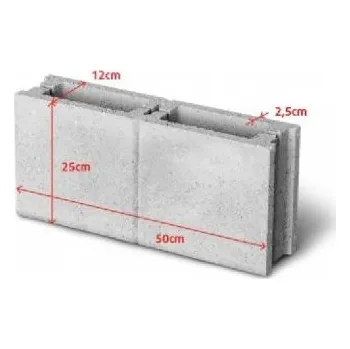 Zahradní obrubník Tvárnice ztraceného bednění DT-12 50/25/12 cm