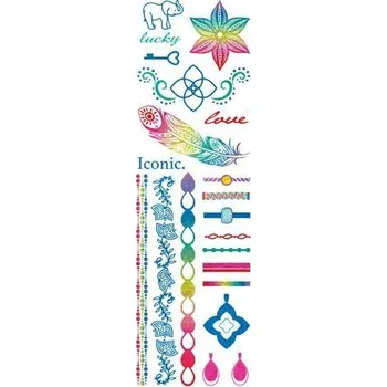 Odstranitelné tetování Metalické barevné ozdoby - sada tetovaček 1