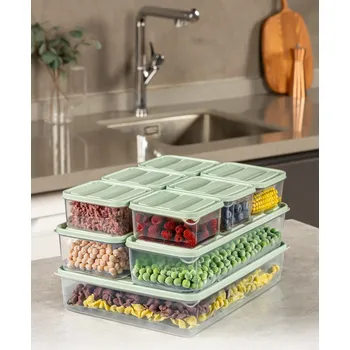 Dóza na potraviny ASIR Sada úložných boxů 9 kusů BYLLA 009 modrá