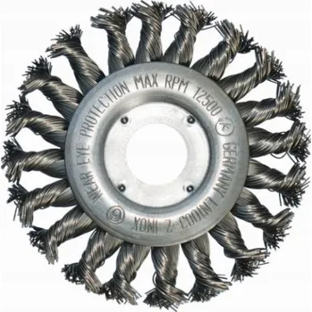 Drátěný kartáč Abraboro kotoučový kartáč 115 mm/22,2 - 0,5 mm nerezový opletený drát